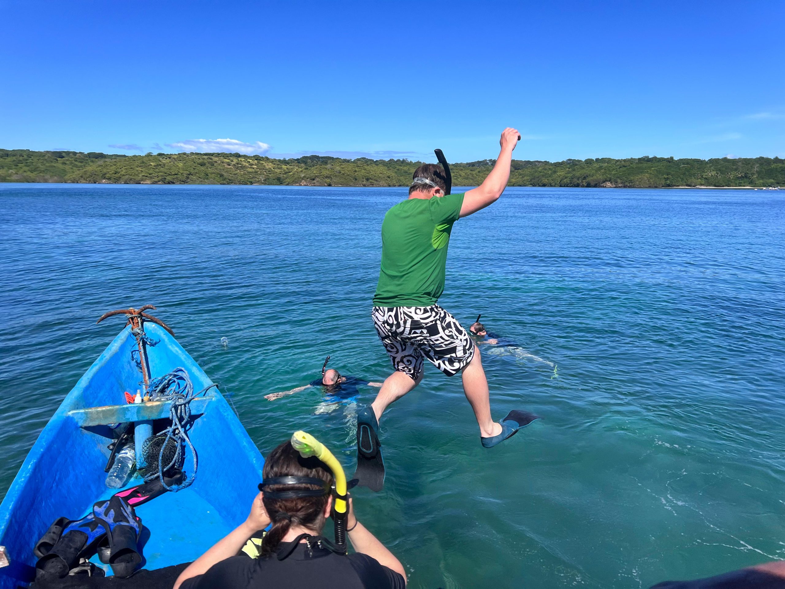 Jumping from the boat